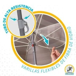 AKTIVE - Parasol Plage Avec Protection UV50, Anti-Vent, Ø 180 Cm -Plein Air Équipement Magasin aktive parasol plage avec protection uv50 anti vent o 180 cm 3