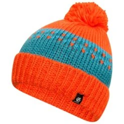 Dare 2b Bonnet BOFFIN Enfant (Rouge Orangé / Bleu Sarcelle Foncé)