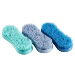 KERBL Brosses équitation MAGIC BRUSH Lot De 3 Brosses Turquoise, Mauve Et Bleu -Plein Air Équipement Magasin brosses equitation magic brush lot de 3 brosses turquoise mauve et bleu 3