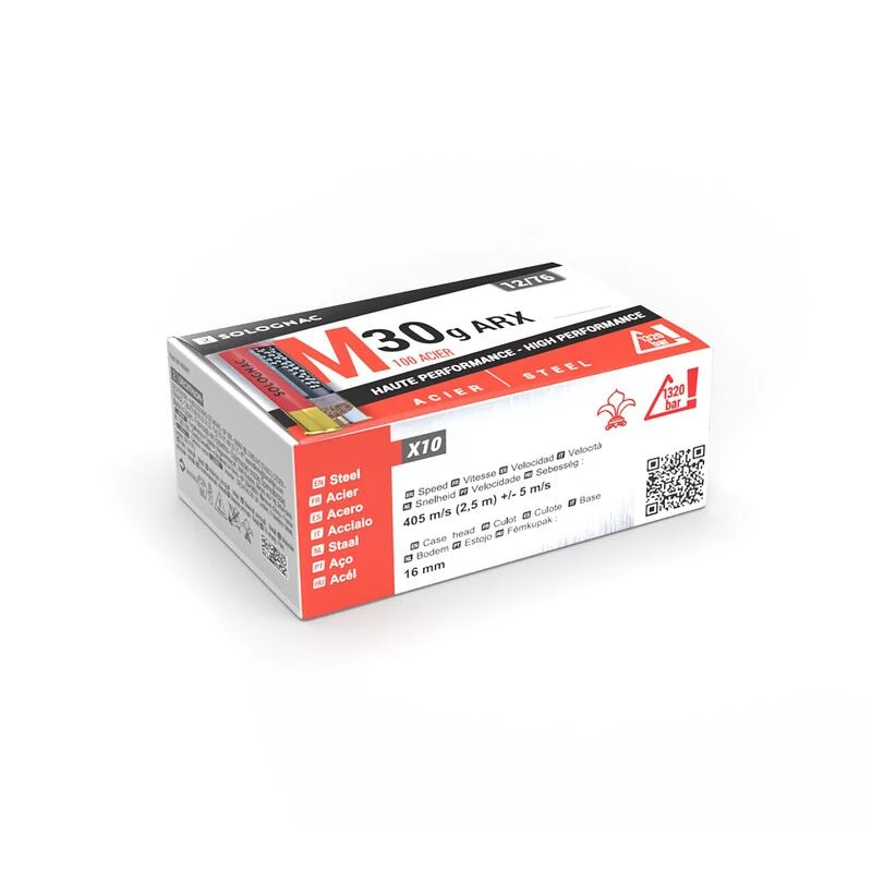 CARTOUCHE M100 30G N°4 ARX CALIBRE 12/76 BILLE ACIER 3 CARTOUCHE M100 30G N°4 ARX CALIBRE 12/76 BILLE ACIER
