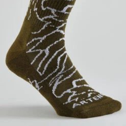 CHAUSSETTES DE TENNIS HAUTES ARTENGO RS 300 KAKI NOIR MOTIFS LOT DE 4 -Plein Air Équipement Magasin chaussettes de tennis hautes artengo rs 300 kaki noir motifs lot de 4 5
