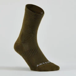CHAUSSETTES DE TENNIS HAUTES ARTENGO RS 300 KAKI NOIR MOTIFS LOT DE 4 -Plein Air Équipement Magasin chaussettes de tennis hautes artengo rs 300 kaki noir motifs lot de 4 8