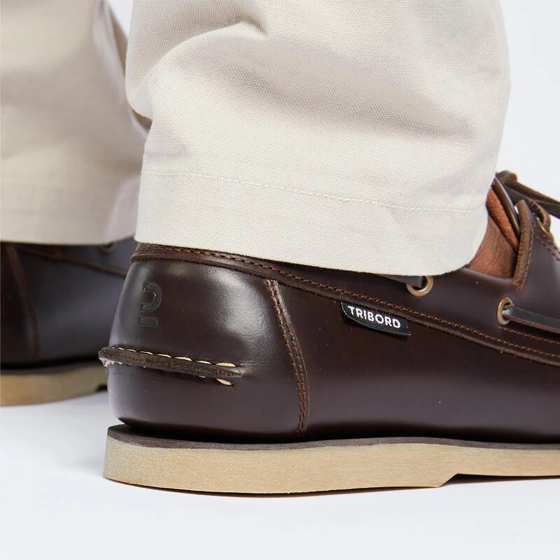 Tribord Chaussures Bateau Cuir Sailing 500 Homme Marron 8 Tribord Chaussures Bateau Cuir Sailing 500 Homme Marron – Image 6