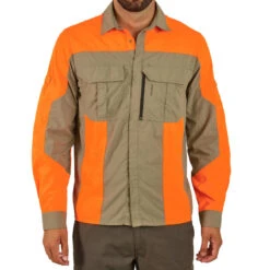Chemise Manches Longues Légère Et Respirante Chasse 520 Verte Et Fluo -Plein Air Équipement Magasin chemise manches longues legere et respirante chasse 520 verte et fluo 2