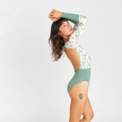 Maillot De Bain 1 Pièce Manches Longues Femme - Mary Belly Blanc -Plein Air Équipement Magasin maillot de bain 1 piece manches longues femme mary belly blanc 5