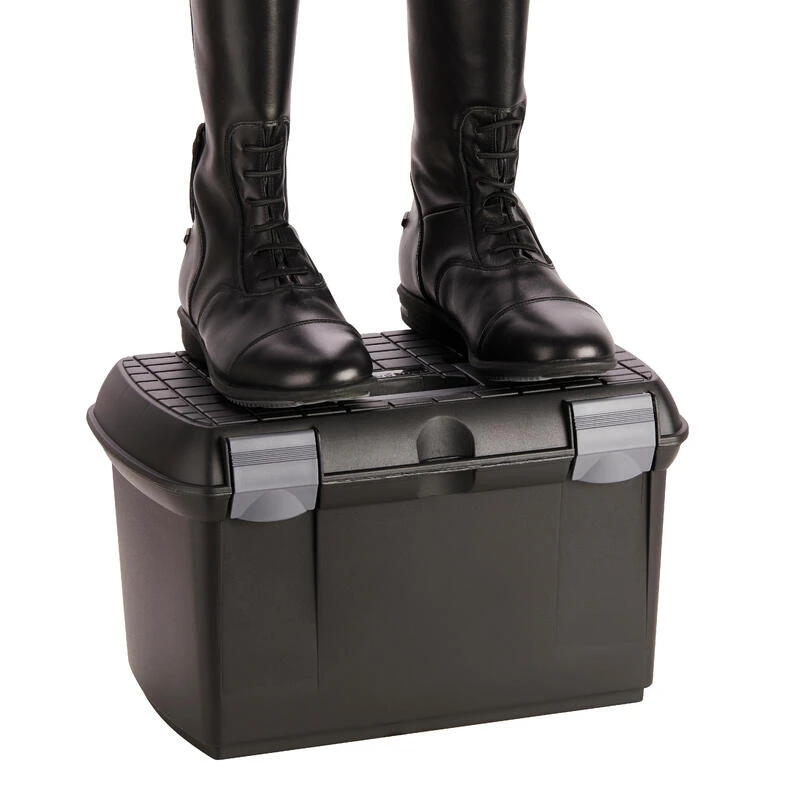 Mallette De Pansage équitation 500 Noir Et Gris 4 Mallette De Pansage équitation 500 Noir Et Gris – Image 2