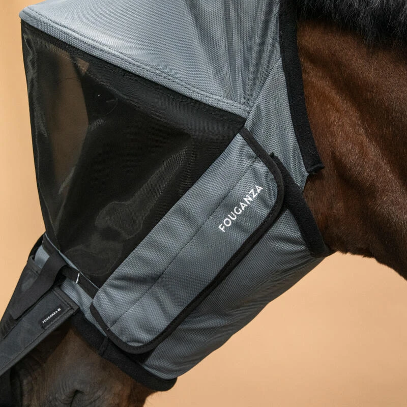 Masque Anti-mouche équitation Avec Arceau Cheval Et Poney - Gris Asphalte 6 Masque Anti-mouche équitation Avec Arceau Cheval Et Poney - Gris Asphalte – Image 4