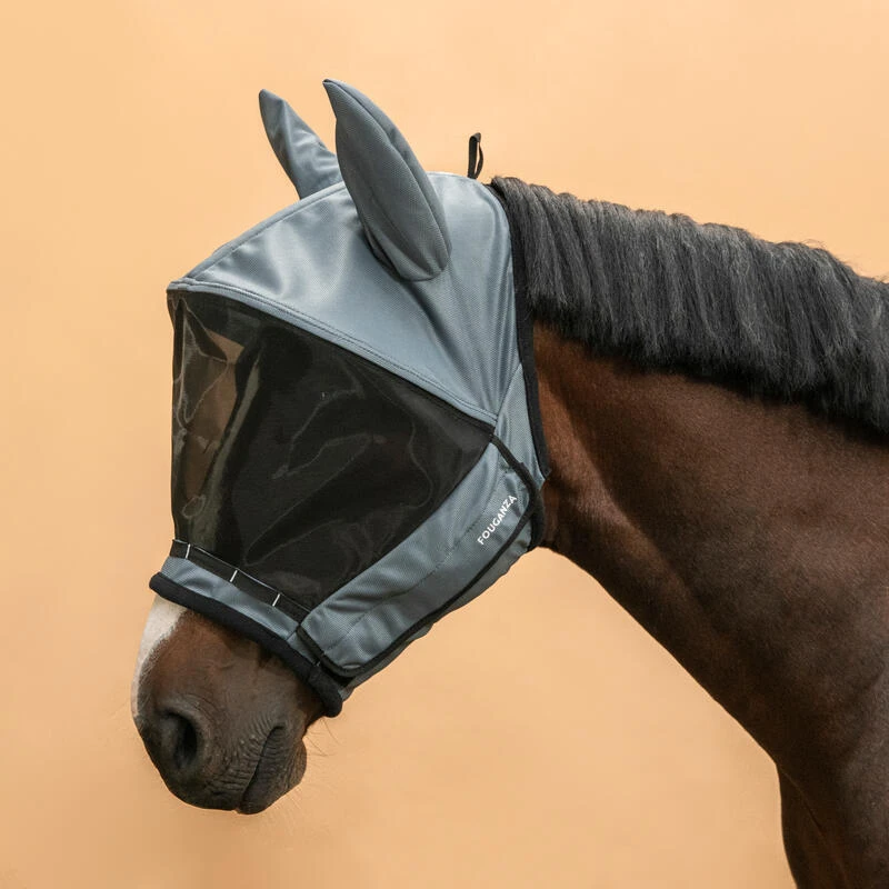 Masque Anti-mouche équitation Avec Arceau Cheval Et Poney - Gris Asphalte 8 Masque Anti-mouche équitation Avec Arceau Cheval Et Poney - Gris Asphalte – Image 6