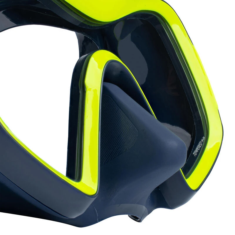 Masque De Plongée Sous Marine SCD 500 V2 Mono-hublot Jupe Bleue Cerclage Jaune 7 Masque De Plongée Sous Marine SCD 500 V2 Mono-hublot Jupe Bleue Cerclage Jaune – Image 5