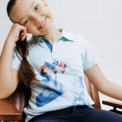 Polo équitation Manches Courtes Enfant - 100 Vert D'eau -Plein Air Équipement Magasin polo equitation manches courtes enfant 100 vert deau 3