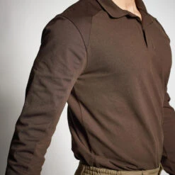 POLO MANCHES LONGUES RENFORT MARRON 100 -Plein Air Équipement Magasin polo manches longues renfort marron 100 2