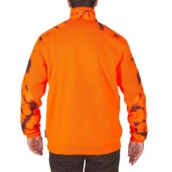 Pull Chasse Renfort Orange Fluo 500 -Plein Air Équipement Magasin pull chasse renfort orange fluo 500 2