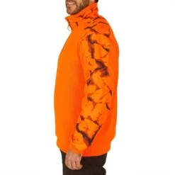 Pull Chasse Renfort Orange Fluo 500 -Plein Air Équipement Magasin pull chasse renfort orange fluo 500 3