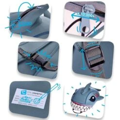 Sac à Dos Pour Enfants | Requin Gris | Crazy Safety | Testé Et Certifié -Plein Air Équipement Magasin sac a dos pour enfants requin gris crazy safety teste et certifie 2