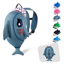 Sac à Dos Pour Enfants | Requin Gris | Crazy Safety | Testé Et Certifié -Plein Air Équipement Magasin sac a dos pour enfants requin gris crazy safety teste et certifie 3