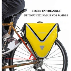 ROCKBROS Sacoche De Vélo Arrière Porte-Bagage Étanche Sac De Rangement VTT 20 L Jaune -Plein Air Équipement Magasin sacoche de velo arriere porte bagage etanche sac de rangement vtt 20 l jaune 2