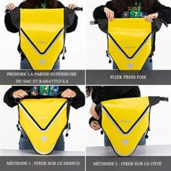 ROCKBROS Sacoche De Vélo Arrière Porte-Bagage Étanche Sac De Rangement VTT 20 L Jaune -Plein Air Équipement Magasin sacoche de velo arriere porte bagage etanche sac de rangement vtt 20 l jaune 4