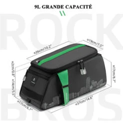 ROCKBROS Sacoche Vélo Porte-bagages Arrière Étanche Sac De Siège Housse De Pluie Noir 4L -Plein Air Équipement Magasin sacoche velo porte bagages arriere etanche sac de siege housse de pluie noir 4l 5