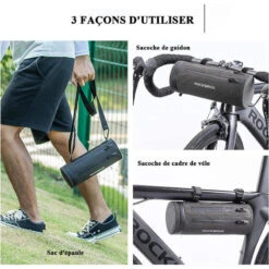 ROCKBROS Sac/Sacoche Vélo Guidon Avant VTT étanche Panier Vélo 2L Étanche Noir -Plein Air Équipement Magasin sacsacoche velo guidon avant vtt etanche panier velo 2l etanche noir 2