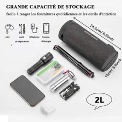 ROCKBROS Sac/Sacoche Vélo Guidon Avant VTT étanche Panier Vélo 2L Étanche Noir -Plein Air Équipement Magasin sacsacoche velo guidon avant vtt etanche panier velo 2l etanche noir 4