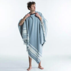 Serviette De Plage Poncho 190 X 190 Cm - Gris Bleu 15 Serviette De Plage Poncho 190 X 190 Cm - Gris Bleu -Plein Air Équipement Magasin serviette de plage poncho 190 x 190 cm gris bleu 3