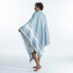 Serviette De Plage Poncho 190 X 190 Cm - Gris Bleu 17 Serviette De Plage Poncho 190 X 190 Cm - Gris Bleu -Plein Air Équipement Magasin serviette de plage poncho 190 x 190 cm gris bleu 5