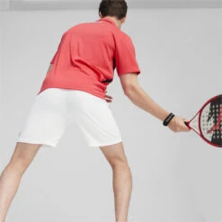 Short De Padel Individual PUMA White Active Red -Plein Air Équipement Magasin short de padel individual puma white active red 2