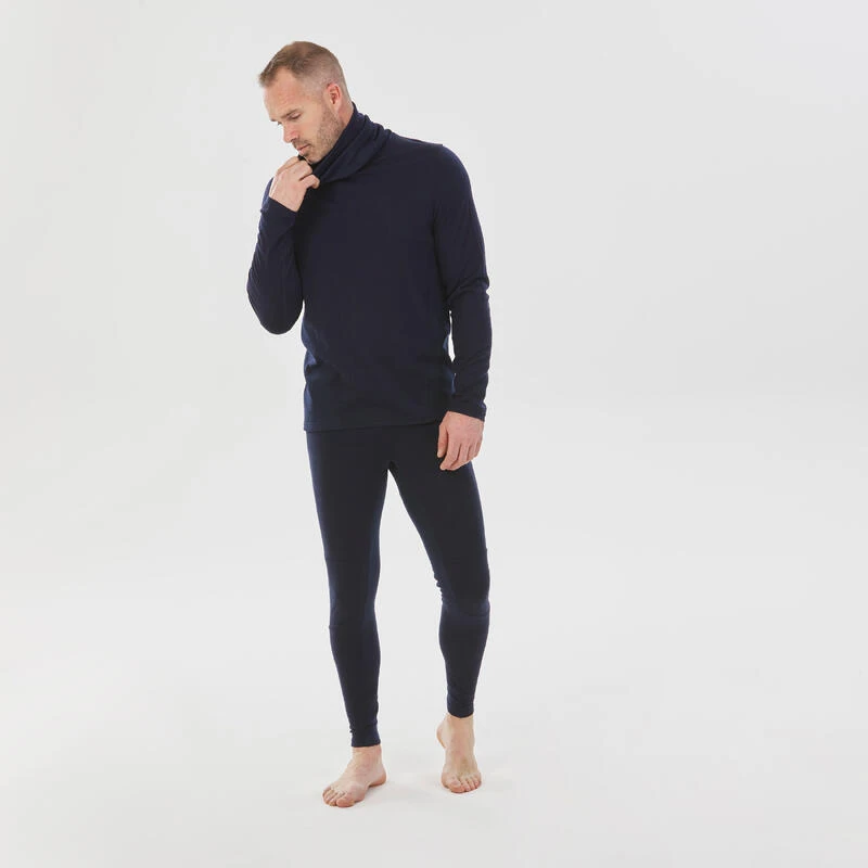 WEDZE Sous-vêtement Thermique De Ski Homme BL 900 Wool Neck Haut - Bleu Marine 4 WEDZE Sous-vêtement Thermique De Ski Homme BL 900 Wool Neck Haut - Bleu Marine – Image 2