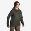 SWEAT-SHIRT CAPUCHE FEMME 500 CHAUD VERT -Plein Air Équipement Magasin sweat shirt capuche femme 500 chaud vert