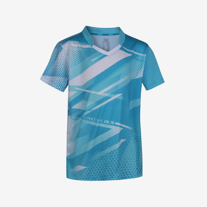 T-shirt De Tennis De Table TTP 560 Enfant Bleu Blanc 2 T-shirt De Tennis De Table TTP 560 Enfant Bleu Blanc