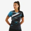 T-shirt De Tennis De Table TTP560 Femme Noir Bleu -Plein Air Équipement Magasin t shirt de tennis de table ttp560 femme noir bleu