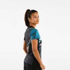 T-shirt De Tennis De Table TTP560 Femme Noir Bleu -Plein Air Équipement Magasin t shirt de tennis de table ttp560 femme noir bleu 4