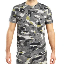 T-shirt Manches Courtes Chasse 100 Camouflage WL V1 Gris