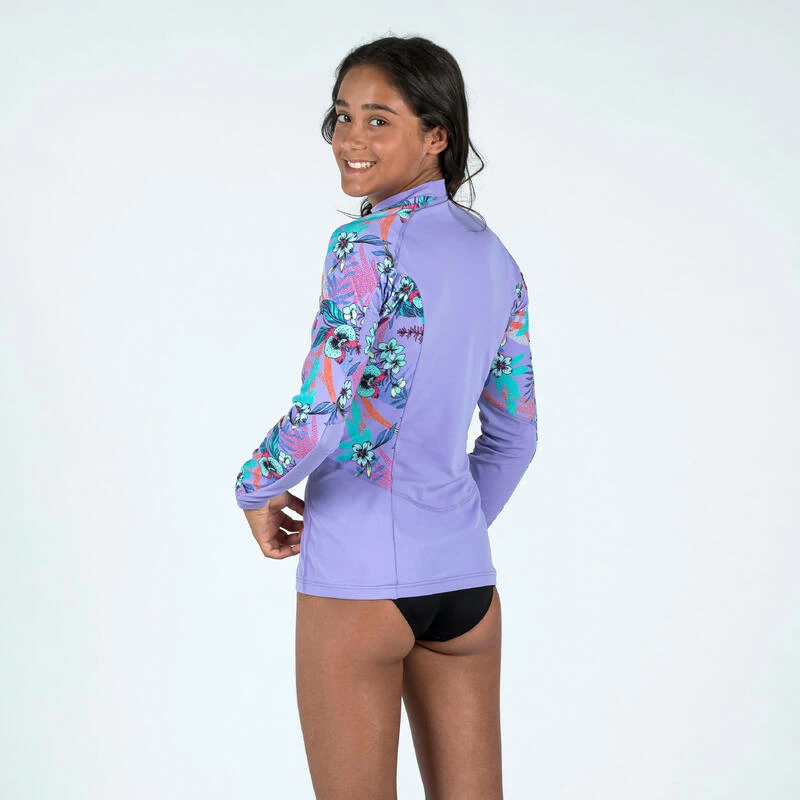 Tee Shirt Anti Uv Manches Longues Fille - 500 Orchid Violet 4 Tee Shirt Anti Uv Manches Longues Fille - 500 Orchid Violet – Image 2