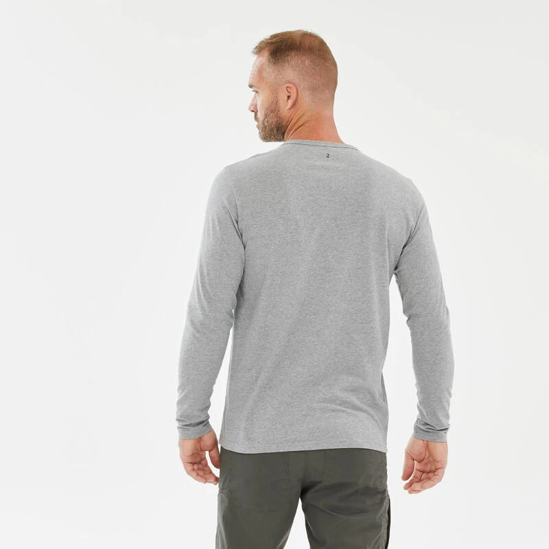 Quechua Tee-shirt NH100 ML Homme - Gris Clair 5 Quechua Tee-shirt NH100 ML Homme - Gris Clair – Image 3