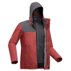 Veste 3en1 Imperméable De Trek Voyage - TRAVEL 100 0°C Rouge - Homme -Plein Air Équipement Magasin veste 3en1 impermeable de trek voyage travel 100 0c rouge homme 3