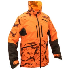 VESTE CHASSE RESISTANTE IMPERMEABLE ORANGE FLUO SUPERTRACK 900 LIGHT -Plein Air Équipement Magasin veste chasse resistante impermeable orange fluo supertrack 900 light 2