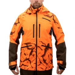 VESTE CHASSE RESISTANTE IMPERMEABLE ORANGE FLUO SUPERTRACK 900 LIGHT -Plein Air Équipement Magasin veste chasse resistante impermeable orange fluo supertrack 900 light 3
