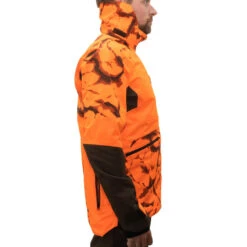 VESTE CHASSE RESISTANTE IMPERMEABLE ORANGE FLUO SUPERTRACK 900 LIGHT -Plein Air Équipement Magasin veste chasse resistante impermeable orange fluo supertrack 900 light 7