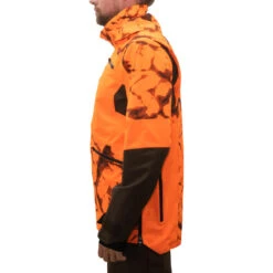 VESTE CHASSE RESISTANTE IMPERMEABLE ORANGE FLUO SUPERTRACK 900 LIGHT -Plein Air Équipement Magasin veste chasse resistante impermeable orange fluo supertrack 900 light 8