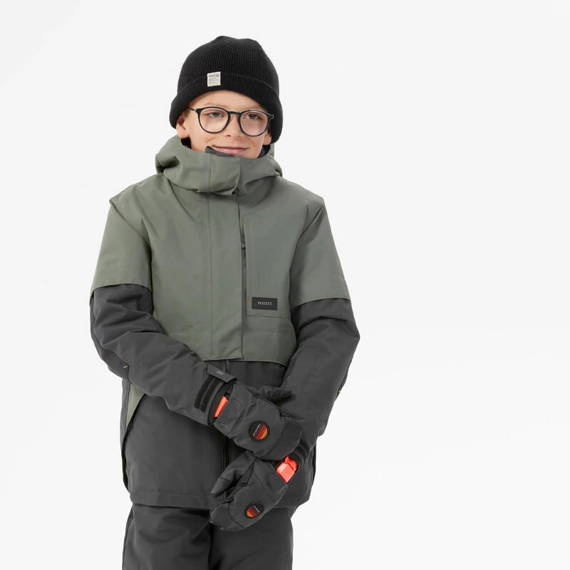 VESTE DE SNOWBOARD GARÇON LONGUE ET TRÈS RÉSISTANTE - SNB 500 - KAKI 4 VESTE DE SNOWBOARD GARÇON LONGUE ET TRÈS RÉSISTANTE - SNB 500 - KAKI – Image 2