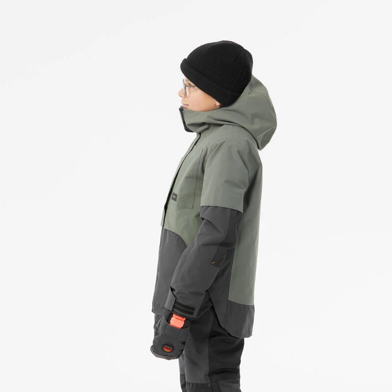 VESTE DE SNOWBOARD GARÇON LONGUE ET TRÈS RÉSISTANTE - SNB 500 - KAKI 6 VESTE DE SNOWBOARD GARÇON LONGUE ET TRÈS RÉSISTANTE - SNB 500 - KAKI – Image 4
